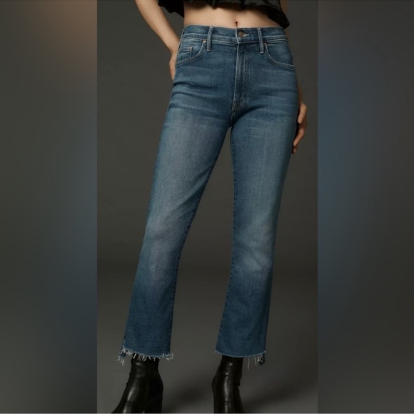 MOTHER The insider Crop Step Fray Jeans In Work Hard Play Hard Size 25 - Picture 3 of 12